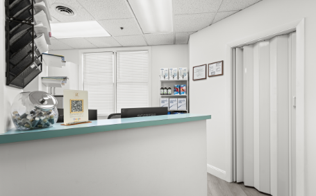 Front desk at dental office