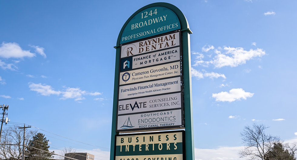 Sign outside dental office