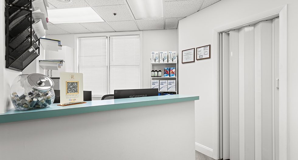Front desk inside dental office